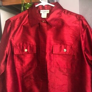 Red beautiful silk blouse by TravelSmith are you daring enough for red?